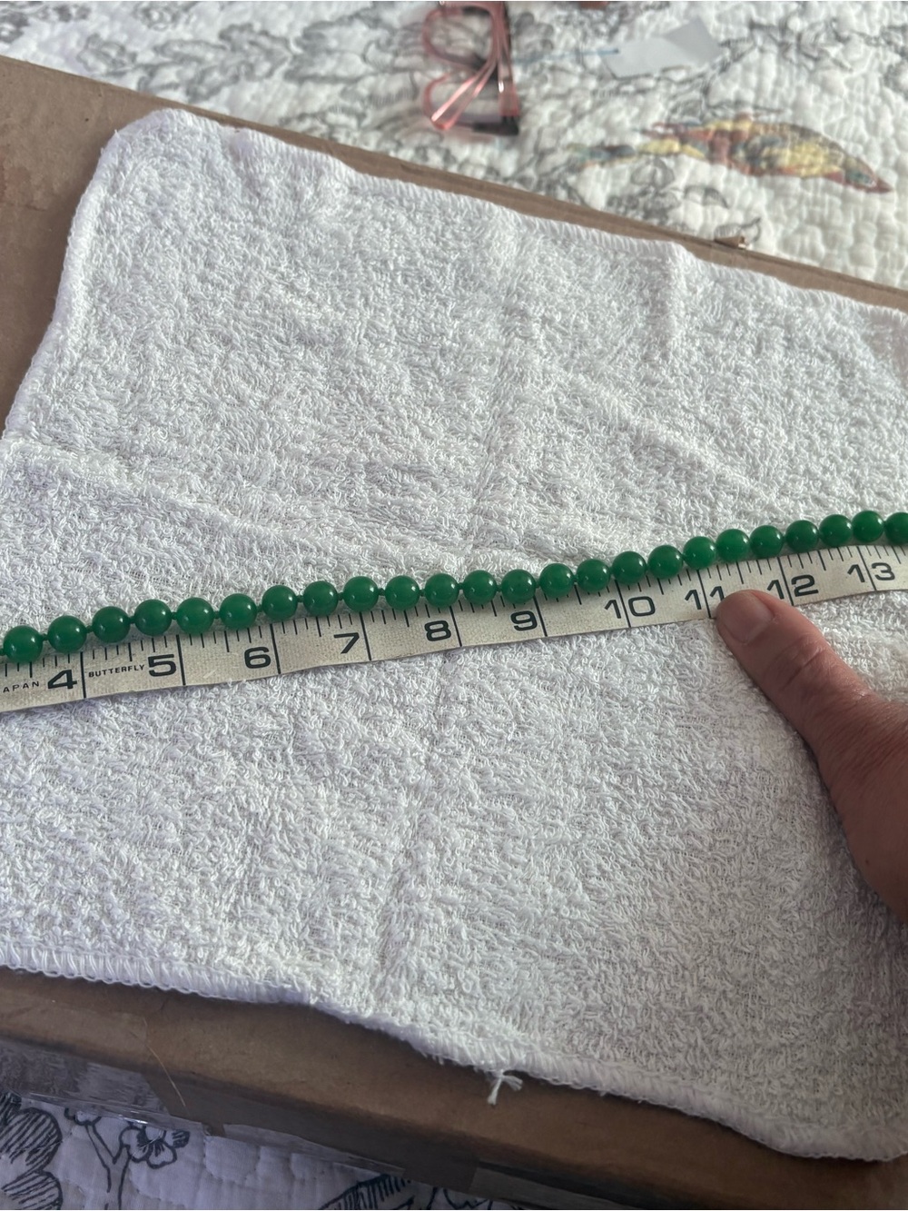 Vintage Green Bead Necklace Strand - Vibrant Emerald Beads